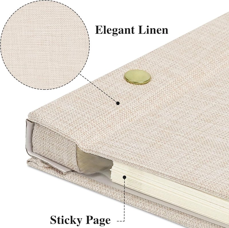 Remowith 10x10 Inch Linen Self Adhesive Photo Album with Window, 20 Pages Scrapbook for Wedding Memories & Family Keepsakes, Classic Beige, Fits 2x3 4x6 5x7 Photos - Image 2